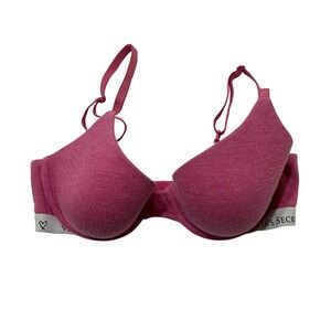 Victoria's Secret Pink T-Shirt Lightly Lined Demi Bra 34C Logo Band 379293-GBJ